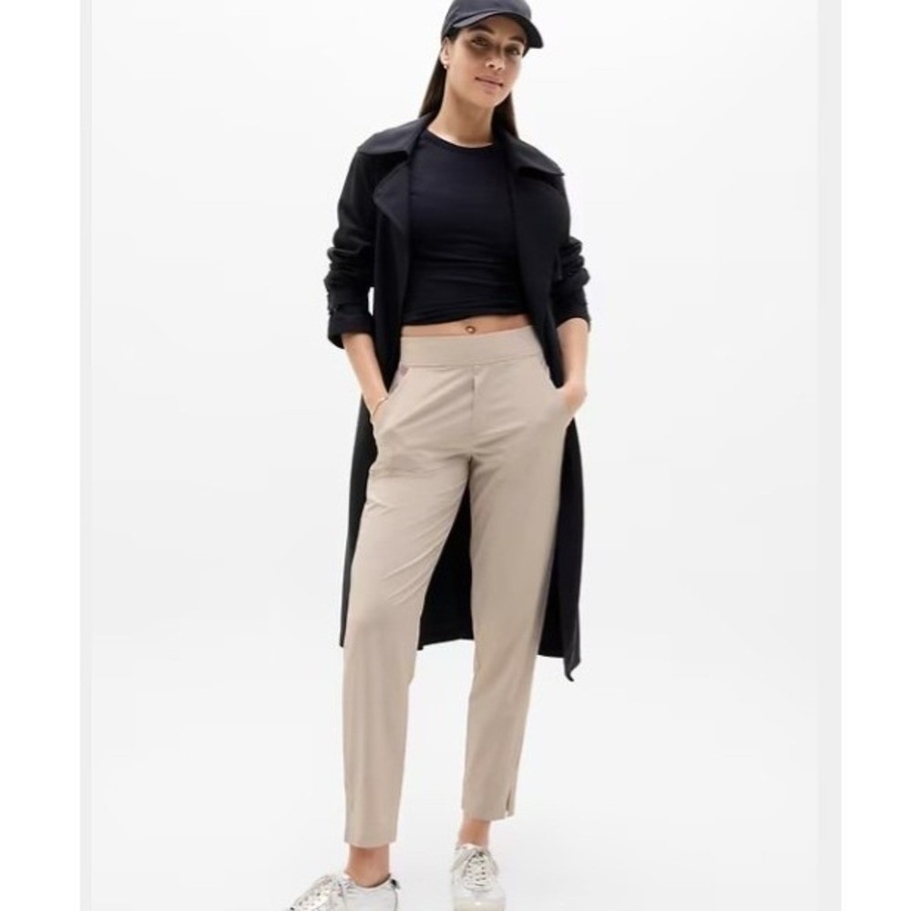 Athleta Women's Brooklyn Mid Rise Ankle Pants Abalone Size 4 Commute Travel EUC
